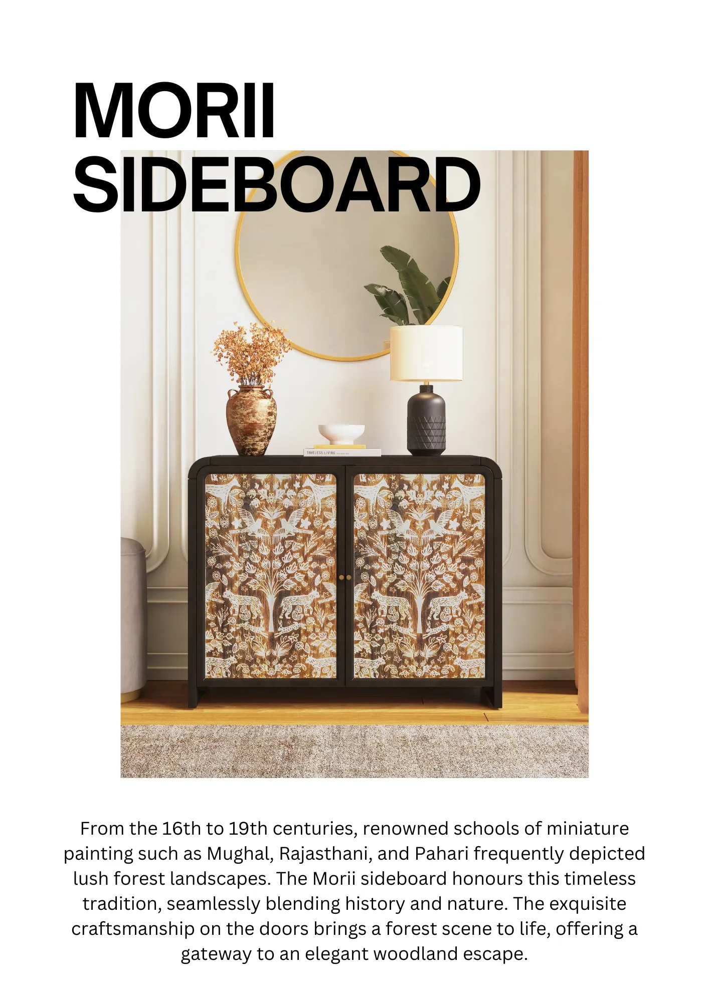 Morii Sideboard design-led product copy