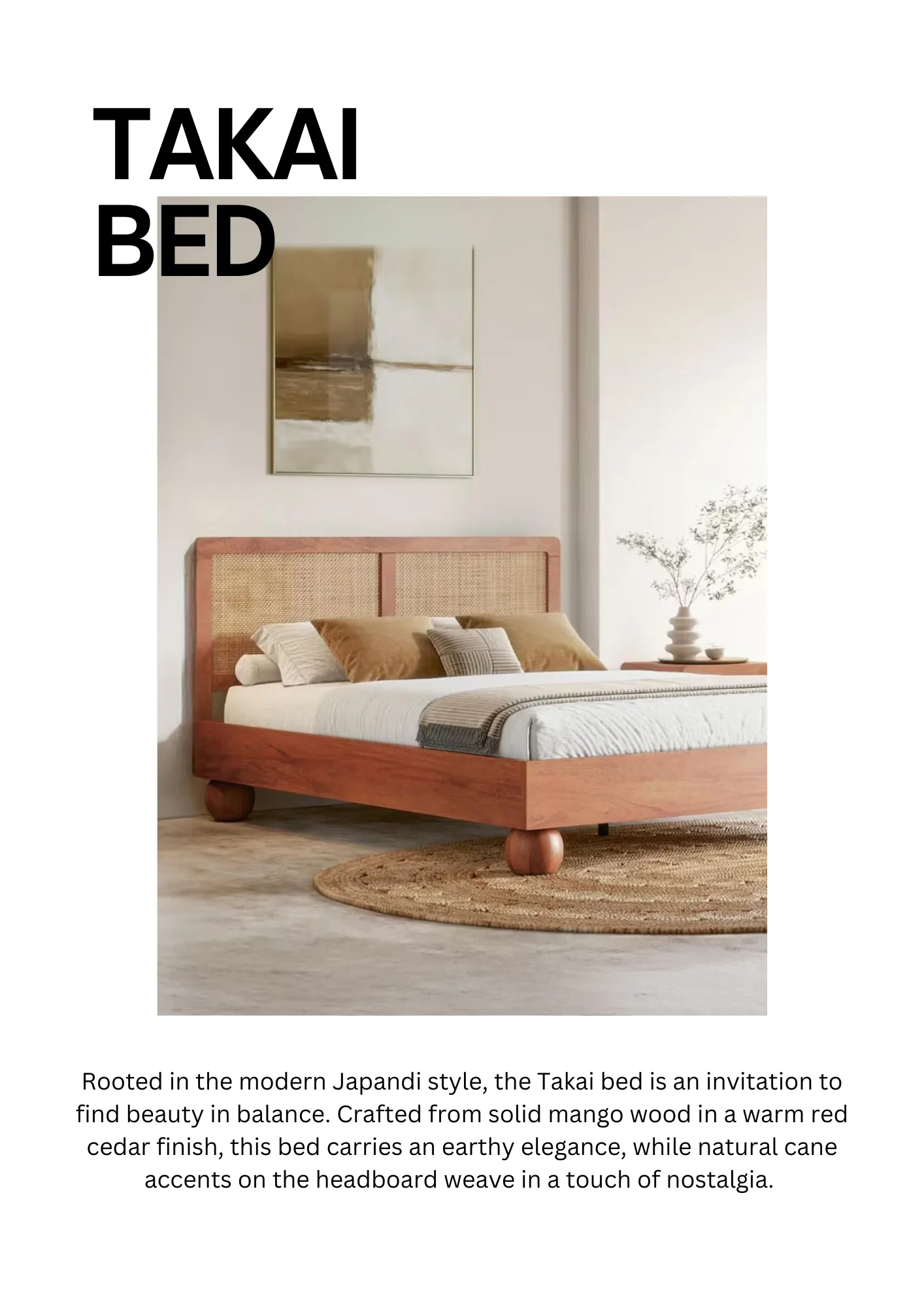 Takai Bed design-led product copy