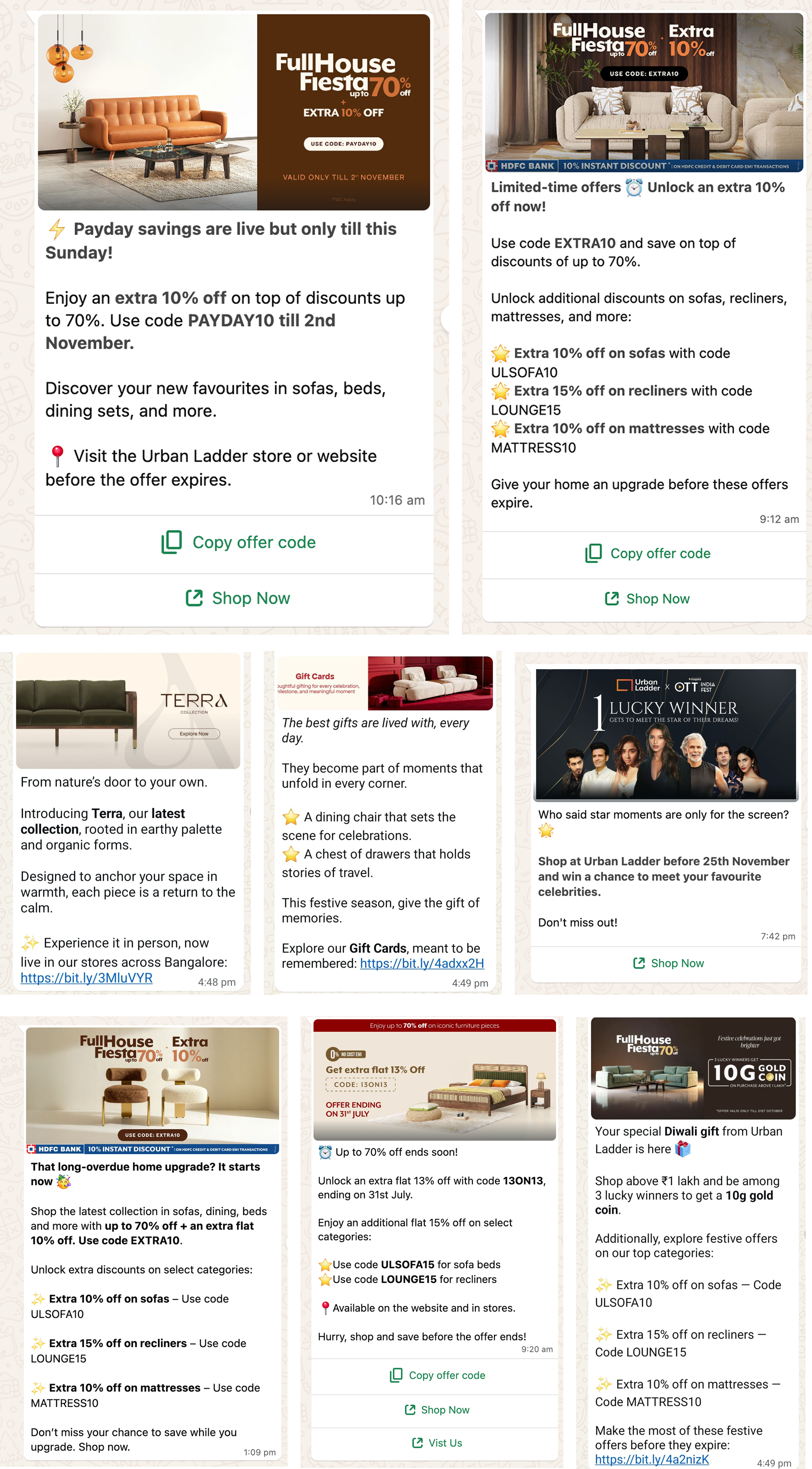 WhatsApp communication examples